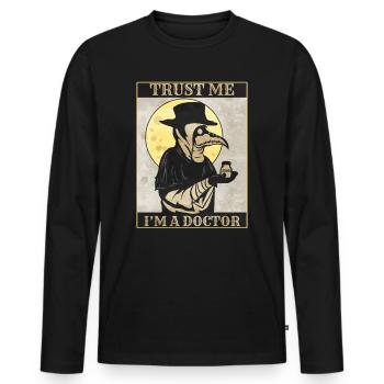 Trust me I'm a Doctor - Plague Doctor & Pestarzt - Männer Premium Bio Langarmshirt - Schwarz - Vorne - Nico (187cm)