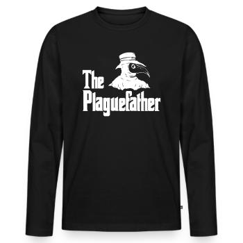 The Plaguefather Funny Middle Ages Plague Doctor - Men's Premium Organic Long Sleeve Shirt - black - Front - Nico (187cm)