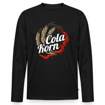 Cola Korn - Lustiges Korn Cola Design - Männer Premium Bio Langarmshirt - Schwarz - Vorne - Nico (187cm)
