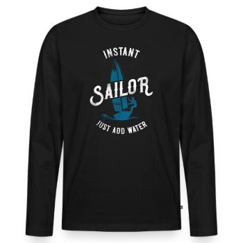 Sailing Instant Sailor Just Add - Männer Premium Bio Langarmshirt - Schwarz - Vorne - Nico (187cm)