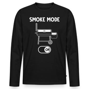 BBQ Smoker Smoke Mode On - Männer Premium Bio Langarmshirt - Schwarz - Vorne - Nico (187cm)