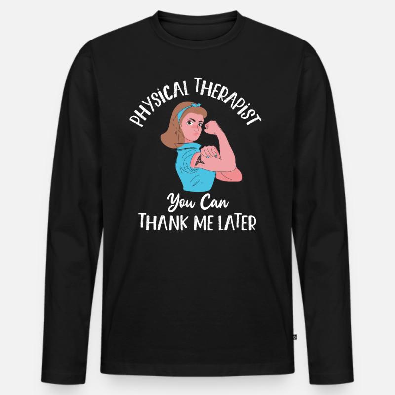 Fisioterapia - Maglia a manica lunga ecologica premium da uomo - nero