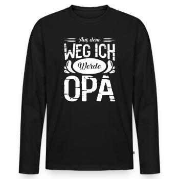 Aus dem Weg Ich werde Opa Baby - Männer Premium Bio Langarmshirt - Schwarz - Vorne - Nico (187cm)