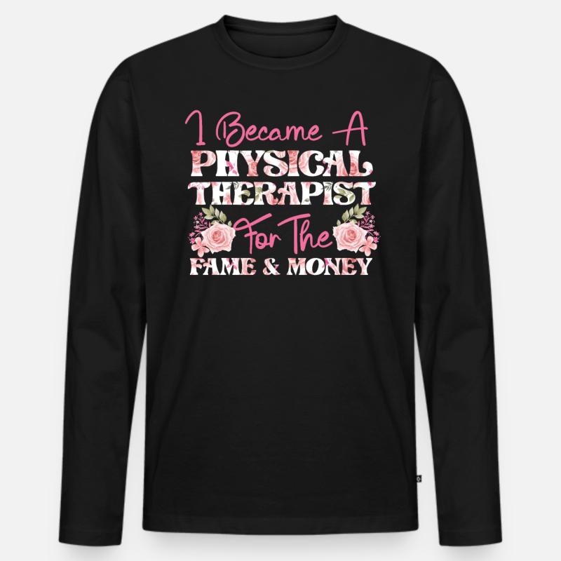Physical Therapist Therapy - Männer Premium Bio Langarmshirt - Schwarz