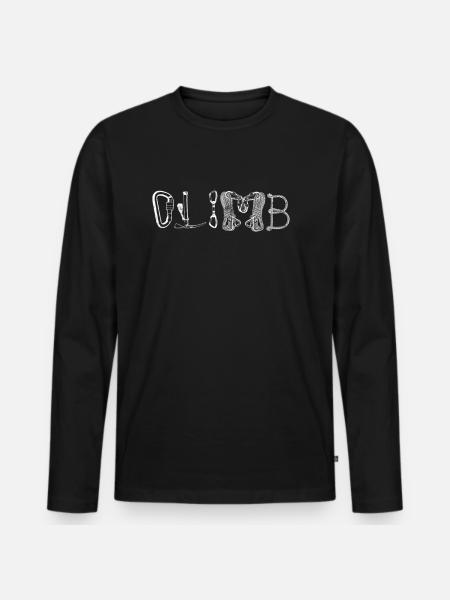 Rock Climbing Climber Climb - Men's Premium Organic Long Sleeve Shirt - black