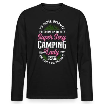 Super Sexy Camping Lady Motorhome - Männer Premium Bio Langarmshirt - Schwarz - Vorne - Nico (187cm)