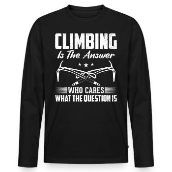 Rock Climbing Climber Climbing Is - T-shirt manches longues Premium bio Homme - noir - Devant - Nico (187cm)