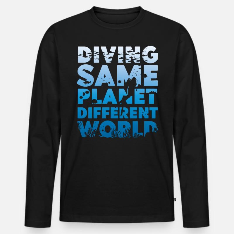 Scuba Diving Diver Diving Same - Männer Premium Bio Langarmshirt - Schwarz