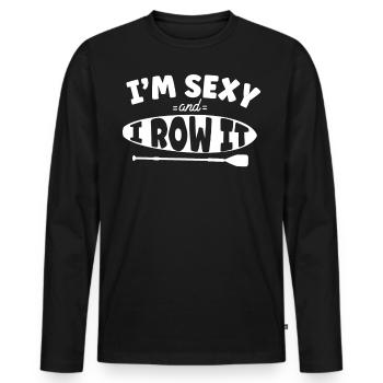 SUP Paddleboard Girl I'm Sexy and - Männer Premium Bio Langarmshirt - Schwarz - Vorne - Nico (187cm)