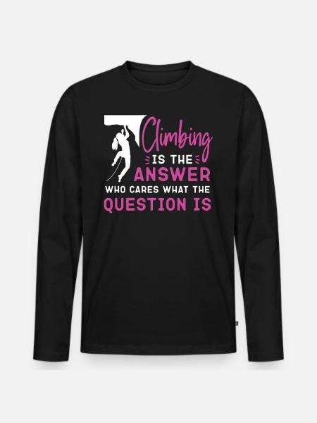 Rock Climbing Climber Girl - Men's Premium Organic Long Sleeve Shirt - black