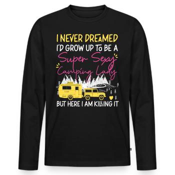 Super Sexy Camping Lady Motorhome - Männer Premium Bio Langarmshirt - Schwarz - Vorne - Nico (187cm)