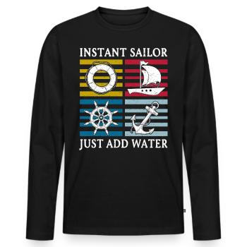 Sailing Sailboat Instant Sailor - Männer Premium Bio Langarmshirt - Schwarz - Vorne - Nico (187cm)