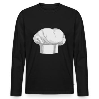Chef - Chef's hat - Men's Premium Organic Long Sleeve Shirt - black - Front - Nico (187cm)