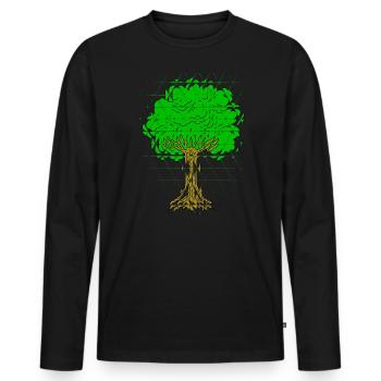 Beautiful nature. Tree for environment and nature. Environment - Men's Premium Organic Long Sleeve Shirt - black - Front - Nico (187cm)