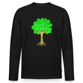 Beautiful nature. Tree for environment and nature. Oak - Men's Premium Organic Long Sleeve Shirt - black - Front - Nico (187cm)