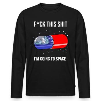 Astronaut in Mdma pill, high in space Goa fan - Men's Premium Organic Long Sleeve Shirt - black - Front - Nico (187cm)