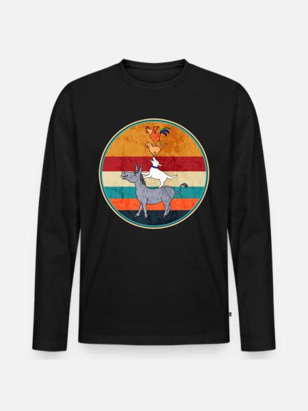 Bremer Stadtmusikanten, Geschenk aus Bremen - Männer Premium Bio Langarmshirt - Schwarz