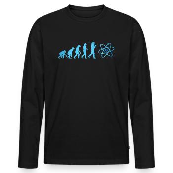 SCIENCE Evolution mit Atom Neutron urknall - Männer Premium Bio Langarmshirt - Schwarz - Vorne - Nico (187cm)