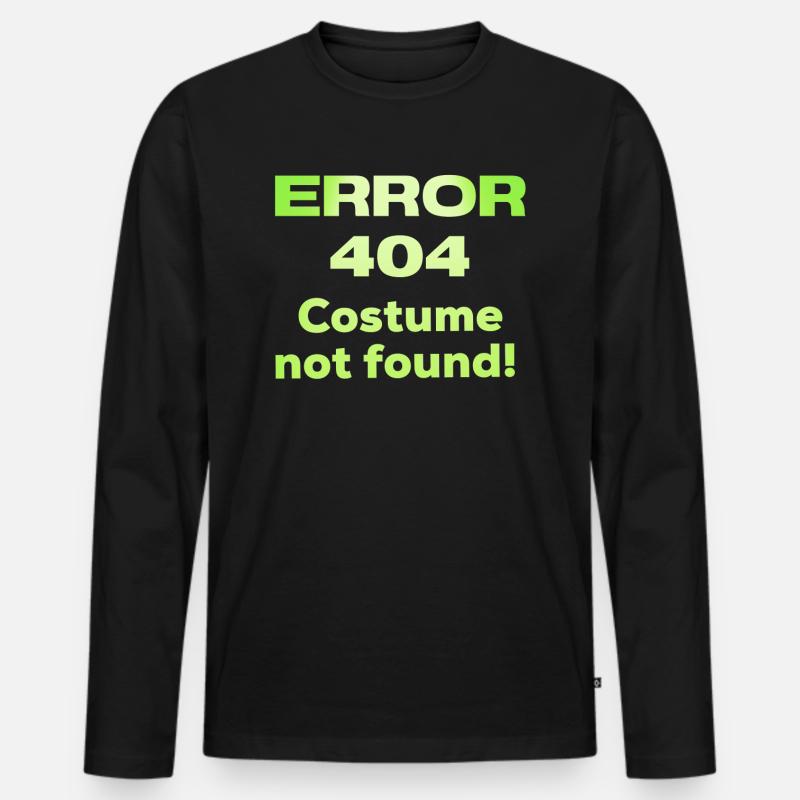 Error 404 Halloween Kostüm Spruch programmierer - Männer Premium Bio Langarmshirt - Schwarz