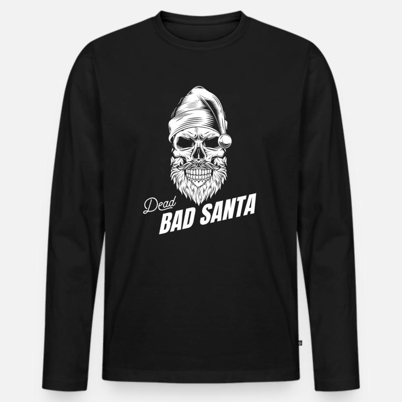 Dead Bad Santa Skull Schädel - Männer Premium Bio Langarmshirt - Schwarz