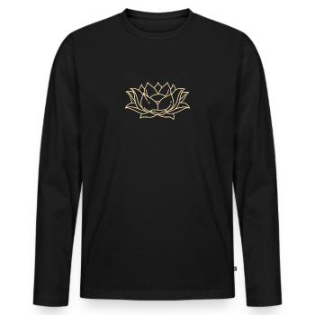 Signification de l'esprit namaste esprit de fleur de lotus yoga yoga - T-shirt manches longues Premium bio Homme - noir - Devant - Nico (187cm)