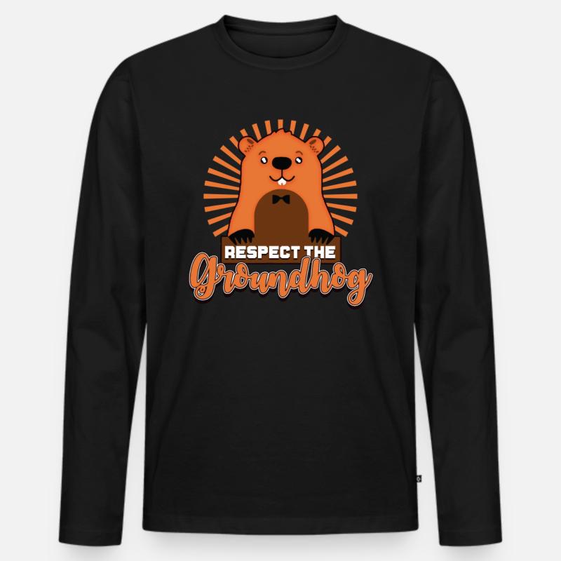 Groundhog Day - Männer Premium Bio Langarmshirt - Schwarz