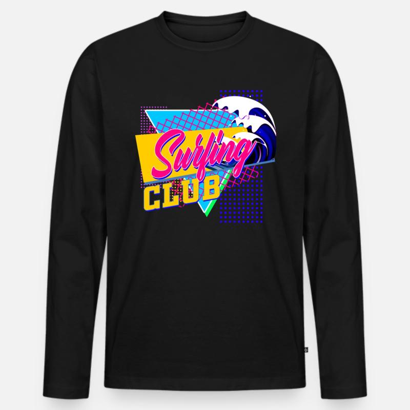 80er party - Männer Premium Bio Langarmshirt - Schwarz