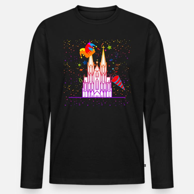 Köln Karneval - Männer Premium Bio Langarmshirt - Schwarz