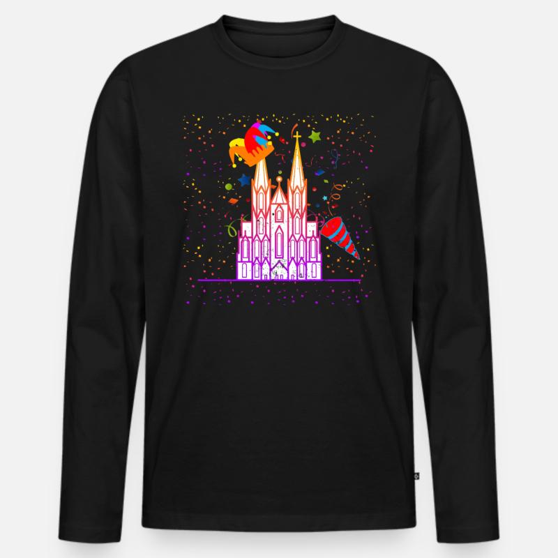 Köln Karneval - Männer Premium Bio Langarmshirt - Schwarz