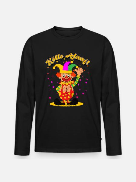 Köln Karneval - Männer Premium Bio Langarmshirt - Schwarz