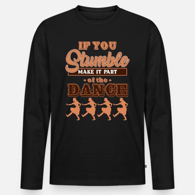 Linedance, Line dancing Boots - Männer Premium Bio Langarmshirt - Schwarz