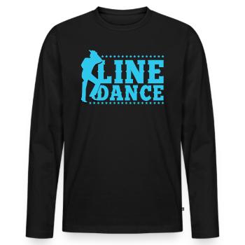Linedance, Line dancing Linedancer - Männer Premium Bio Langarmshirt - Schwarz - Vorne - Nico (187cm)
