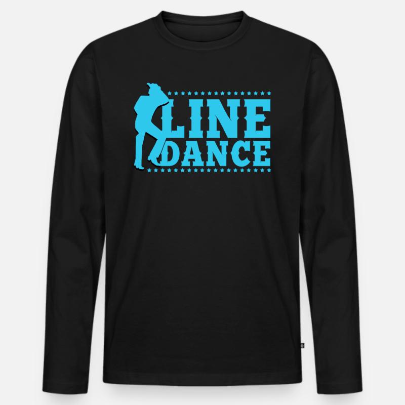 Linedance, Line dancing Linedancer - Männer Premium Bio Langarmshirt - Schwarz