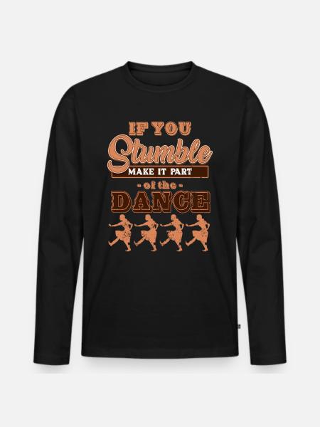 Linedance, Line dancing Musik - Männer Premium Bio Langarmshirt - Schwarz