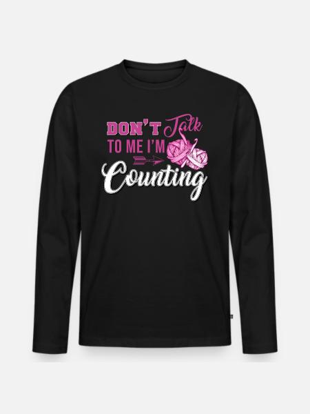 Häkeln, Häkeln Garn - Männer Premium Bio Langarmshirt - Schwarz