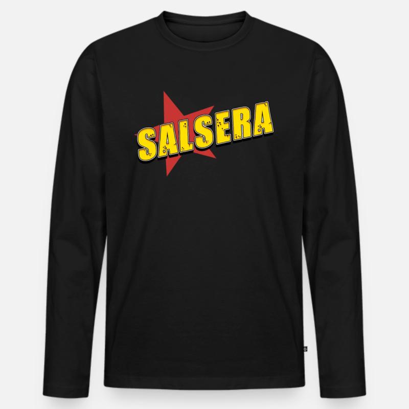 Salsa - Männer Premium Bio Langarmshirt - Schwarz