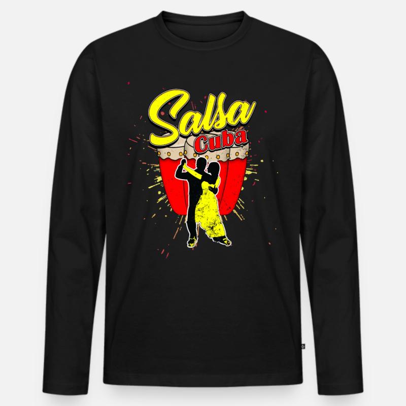 Salsa - Männer Premium Bio Langarmshirt - Schwarz