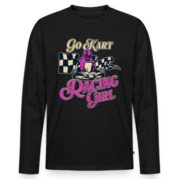 go Kart - Men's Premium Organic Long Sleeve Shirt - black - Front - Nico (187cm)