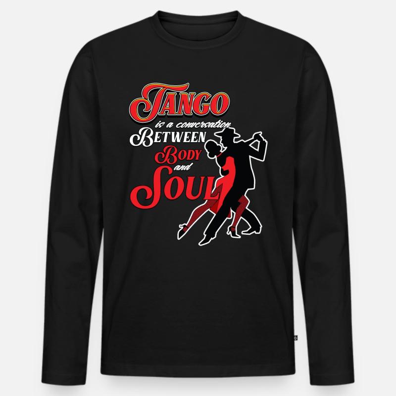 Tango, Tango Tänzer - Männer Premium Bio Langarmshirt - Schwarz