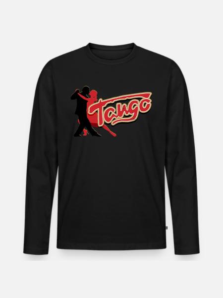 Tango, tango dancers - Men's Premium Organic Long Sleeve Shirt - black