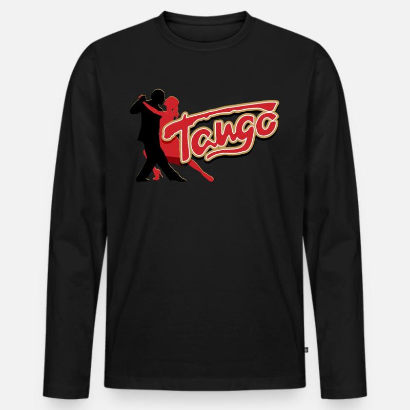 Tango, Tango Tänzer - Männer Premium Bio Langarmshirt - Schwarz