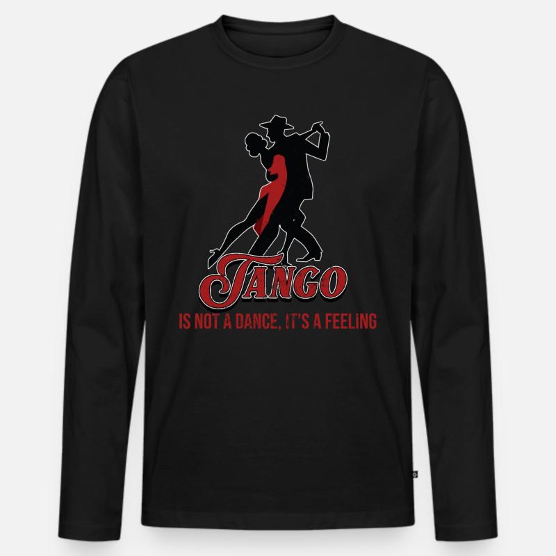 Tango, Tango Tänzer - Männer Premium Bio Langarmshirt - Schwarz