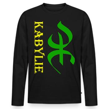 La Kabylie - T-shirt manches longues Premium bio Homme - noir - Devant - Nico (187cm)