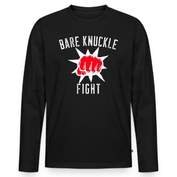 COMBAT DE KNUCKLE - T-shirt manches longues Premium bio Homme - noir - Devant - Nico (187cm)