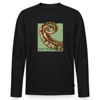 Oktopus Tentakel, Kraken Tintenfisch Taucher - Männer Premium Bio Langarmshirt - Schwarz - Vorne - Nico (187cm)