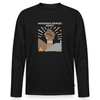 Indianer Widerstand Ureinwohner Gleichberechtigung - Männer Premium Bio Langarmshirt - Schwarz - Vorne - Nico (187cm)