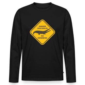 Danger de crocodile - T-shirt manches longues Premium bio Homme - noir - Devant - Nico (187cm)