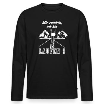 Mir Reichts Ich bin Laufen, Joggen Jogger Joggerin - Männer Premium Bio Langarmshirt - Schwarz - Vorne - Nico (187cm)