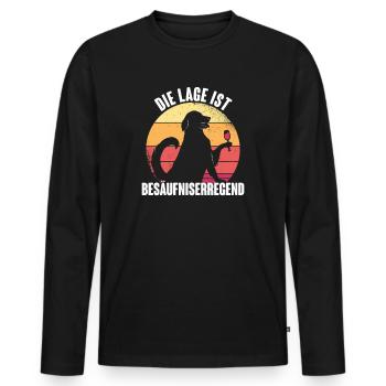 Die Lage ist besäufniserregend Motiv - Männer Premium Bio Langarmshirt - Schwarz - Vorne - Nico (187cm)