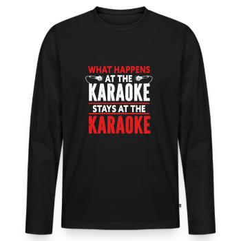 Karaoke - Men's Premium Organic Long Sleeve Shirt - black - Front - Nico (187cm)